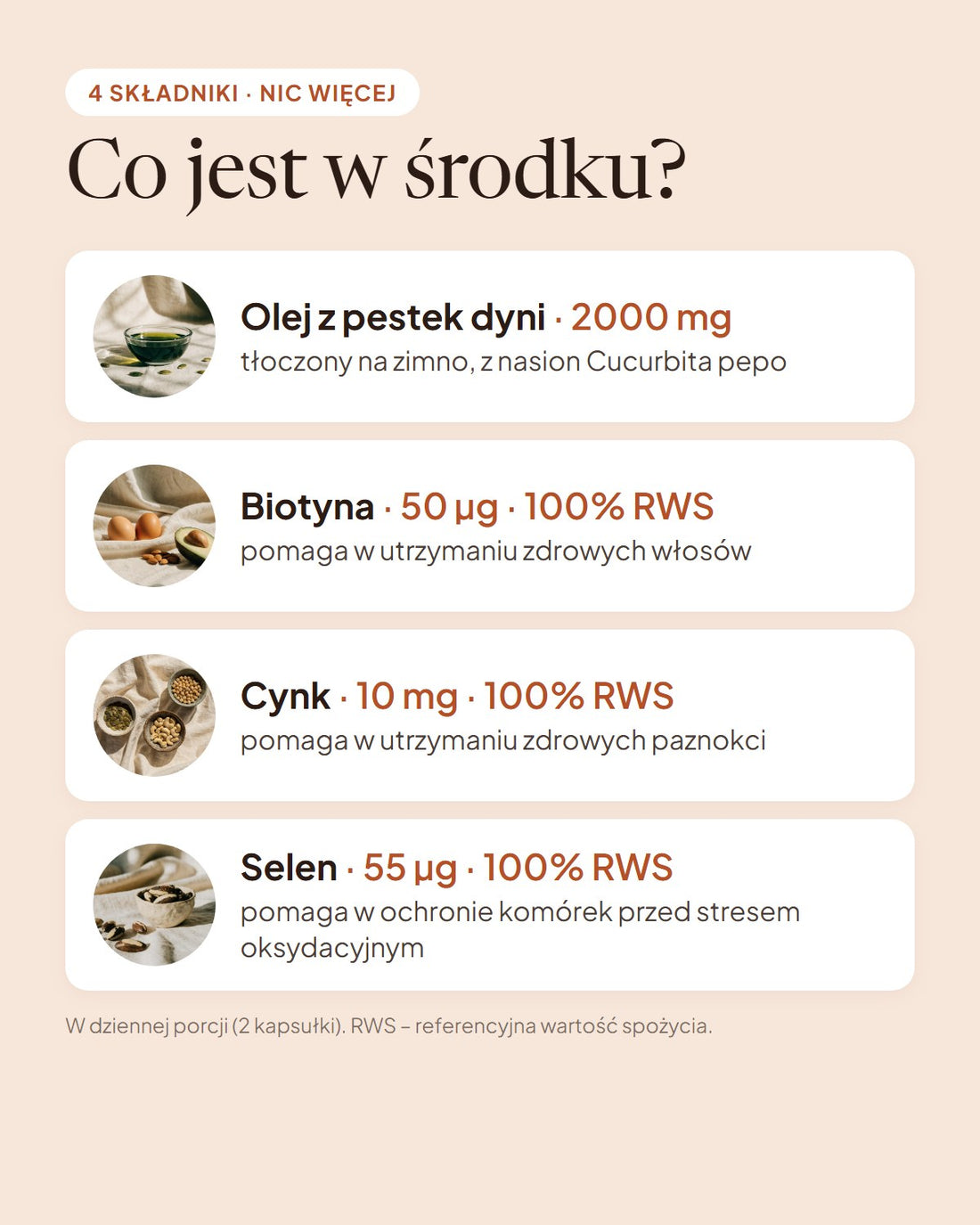 Skład Kernly: olej z pestek dyni, biotyna, cynk i selen